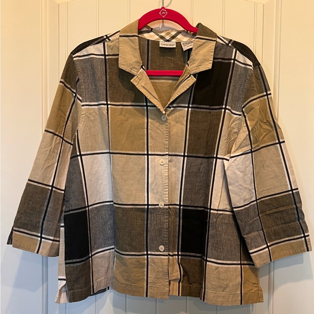 Cabin Creek XL Plaid Button-Up Shirt 100%Cotton